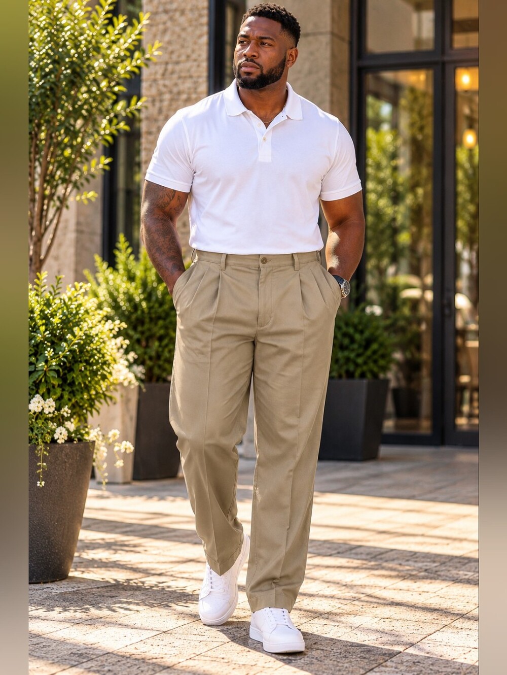 DOCKERS 🖤 Big & Tall Pleated Dress Trousers / Khakis ✨ Black Size 50x30 NWT 👖
